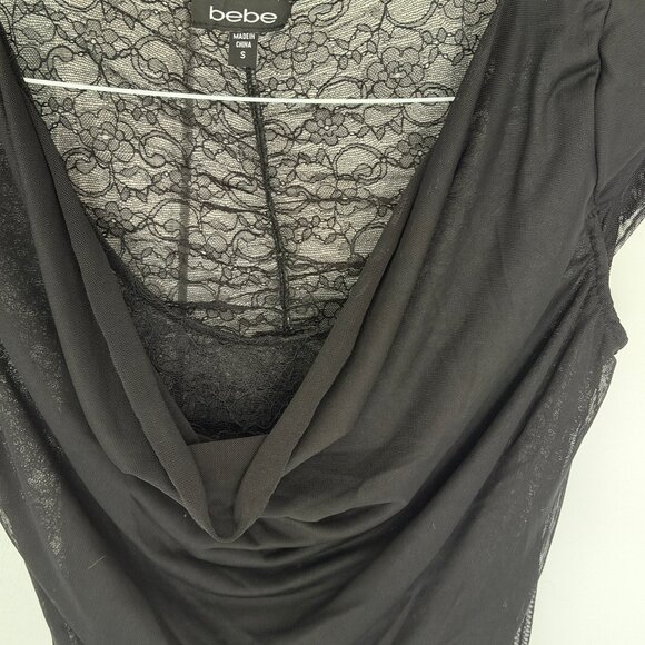 Bebe Tops Bundle – 4 Stylish Tops (XS/S) – Lace, Draped, Metallic Knit, Mesh - Picture 7 of 16
